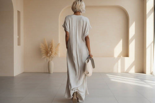 Lace-Trimmed Loose Long Dress for Women