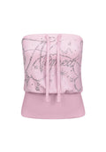 DREAMER RHINESTONE VELOUR TUBE TOP BABY PINK