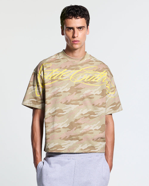 CROSSED SCRIPT TEE CAMO