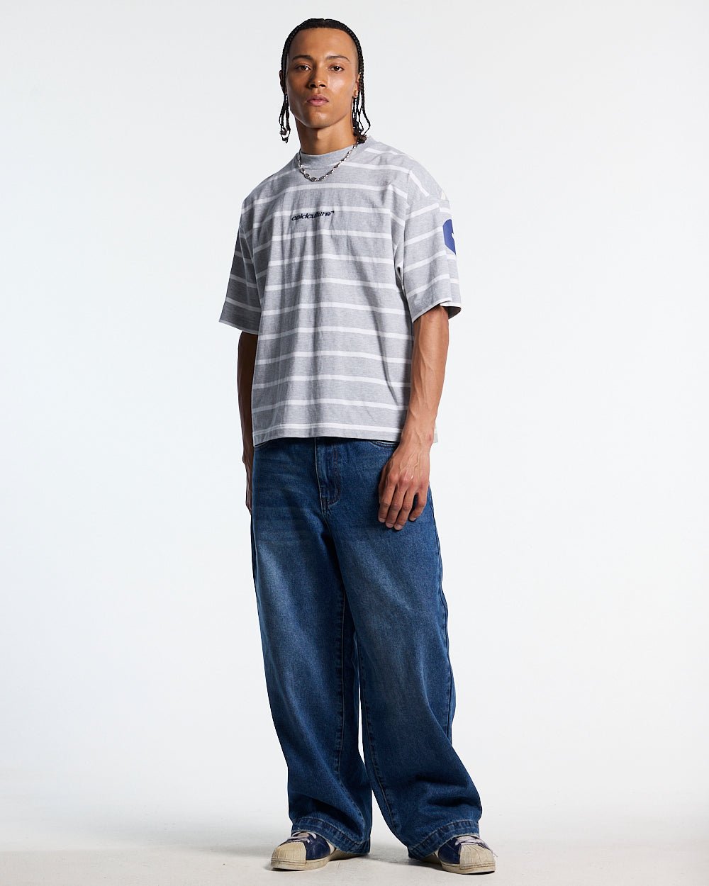BAY STRIPE TEE GREY