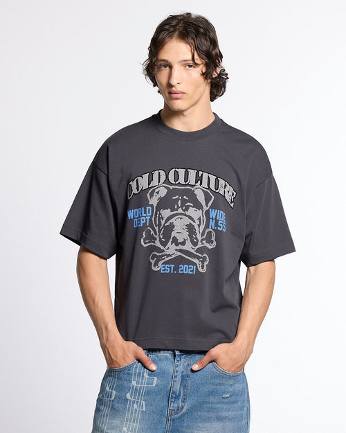 BULLDOG TEE DARK GREY