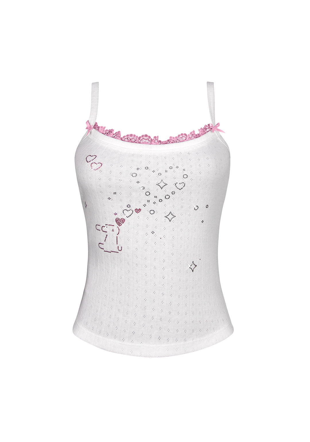 CHERISH POINTELLE CAMI TOP WHITE