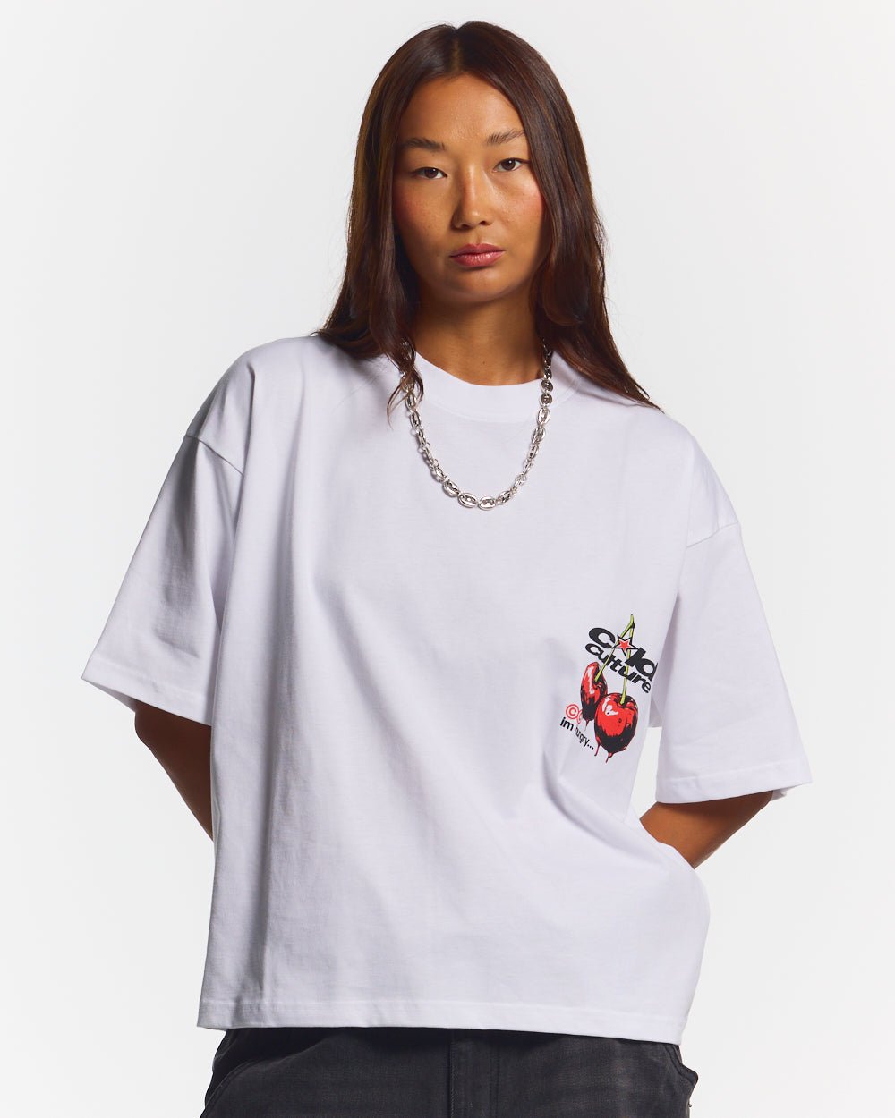 CHERRY TEE WHITE
