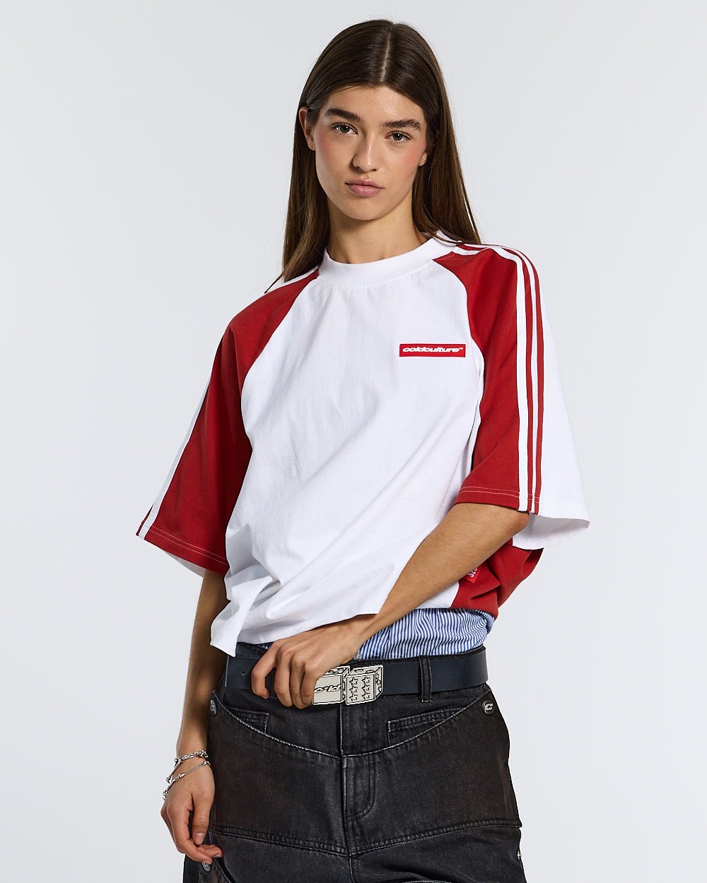COMBO TEE WHITE/RED