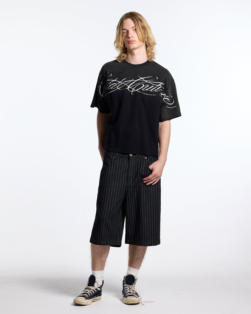 CROSSED SCRIPT TEE 2.0 BLACK