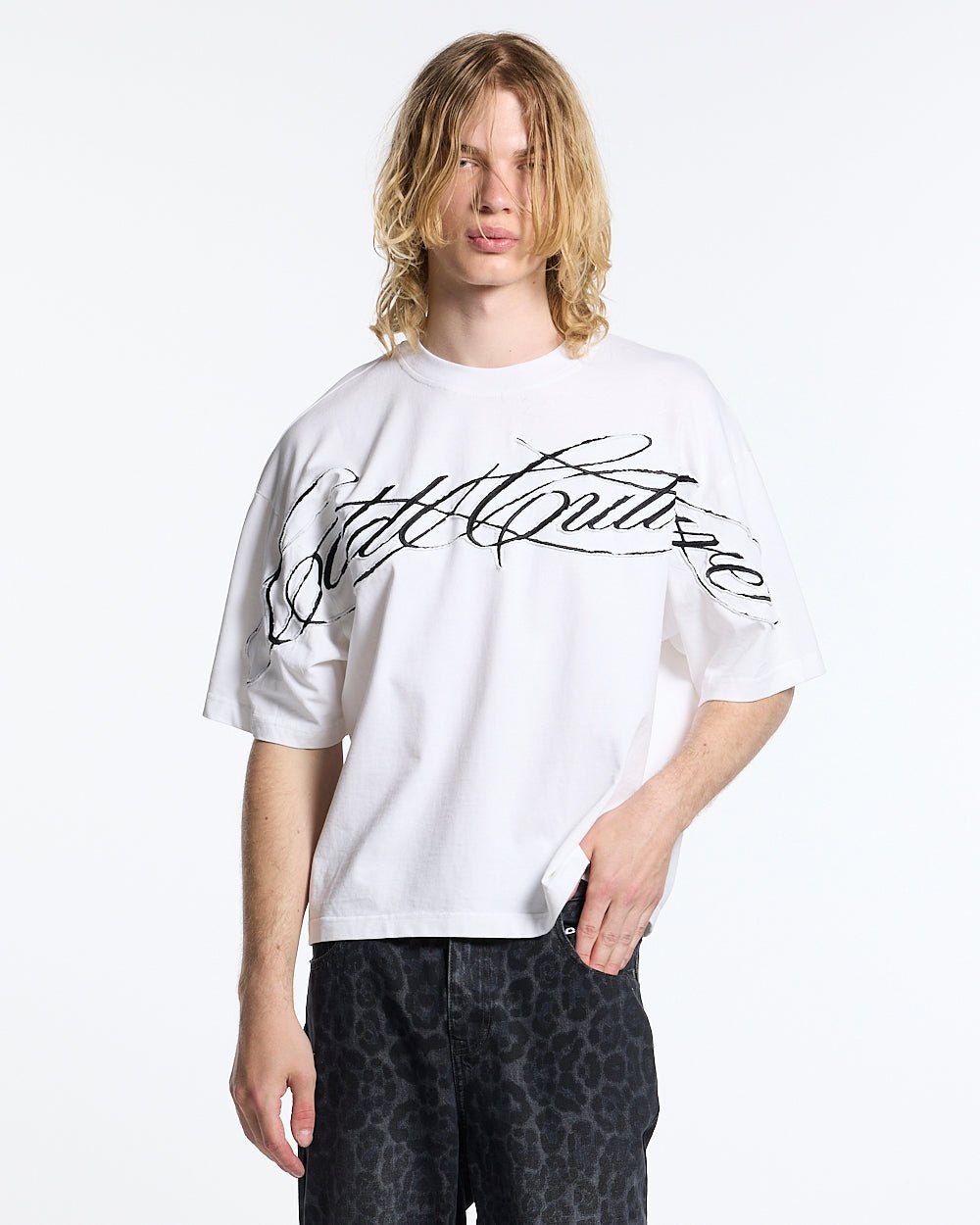 CROSSED SCRIPT TEE 2.0 WHITE