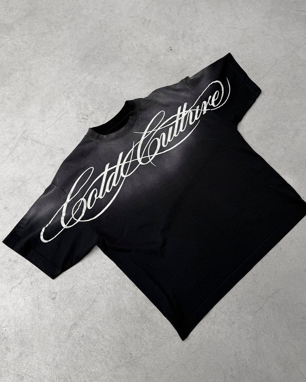 CROSSED SCRIPT TEE BLACK