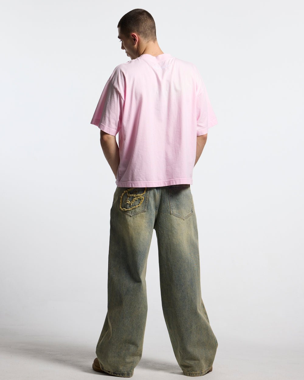 CROSSED SCRIPT TEE PINK
