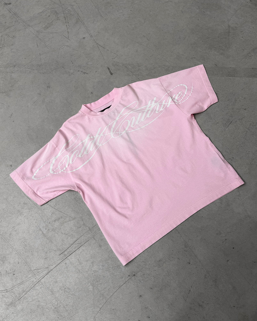 CROSSED SCRIPT TEE PINK