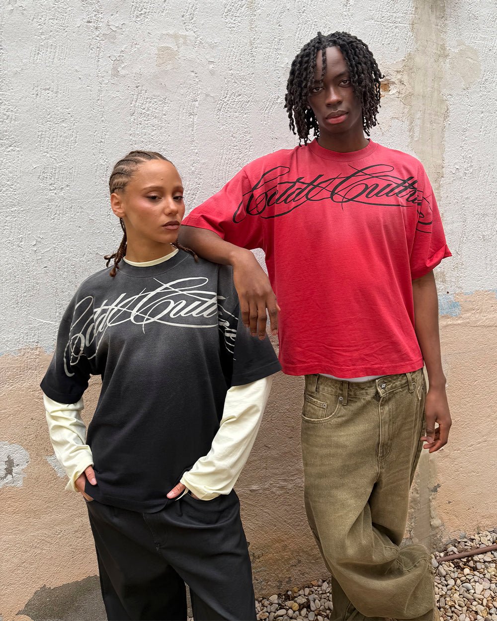CROSSED SCRIPT TEE RED