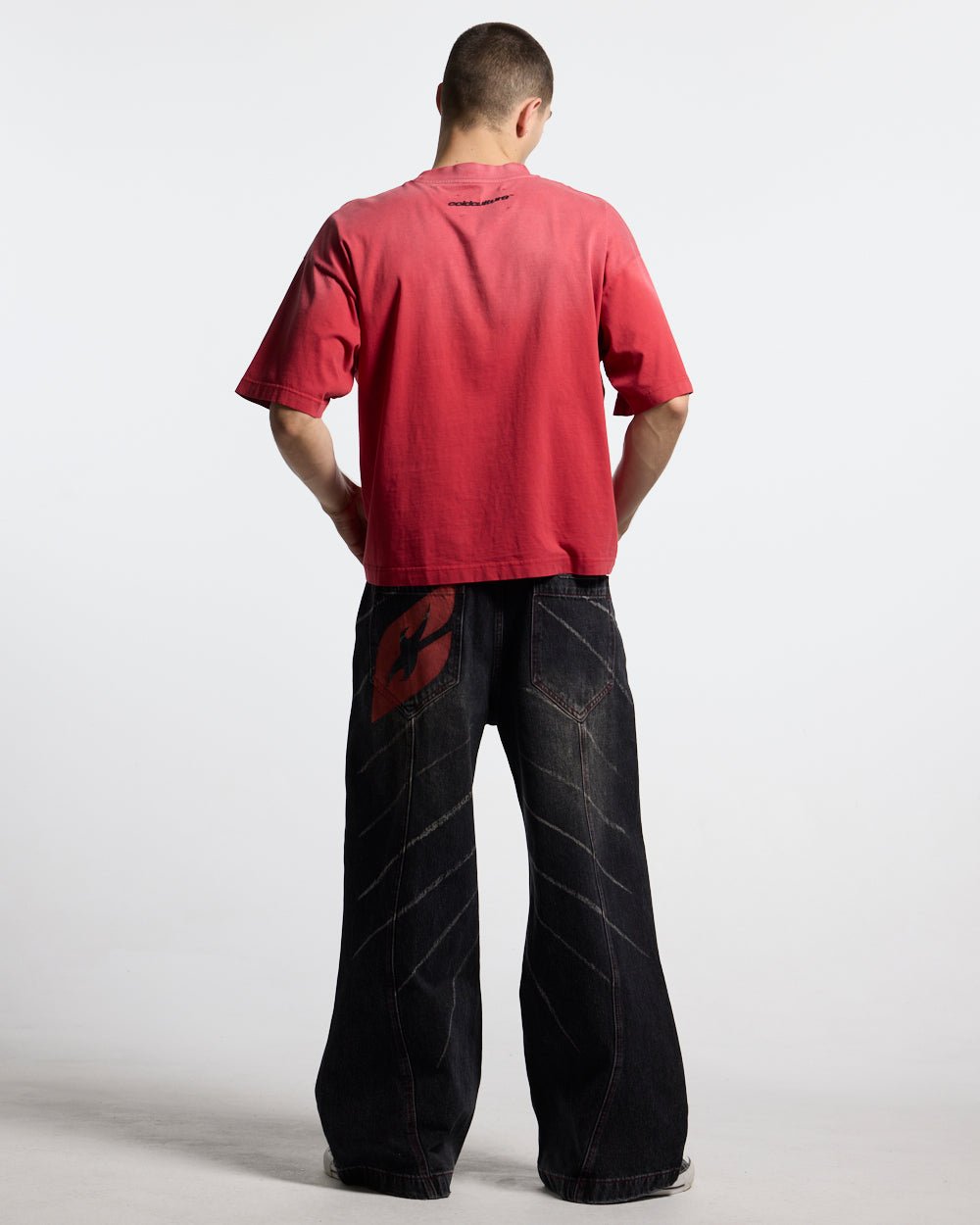 CROSSED SCRIPT TEE RED