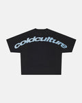 CURVED TEE BLACK & BLUE