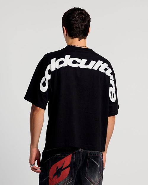 CURVED TEE BLACK & WHITE