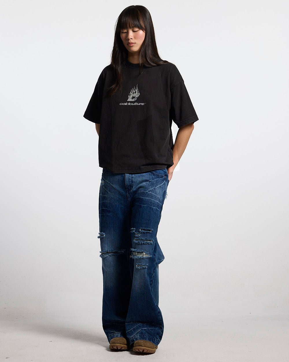 DARK FLAMES TEE BLACK