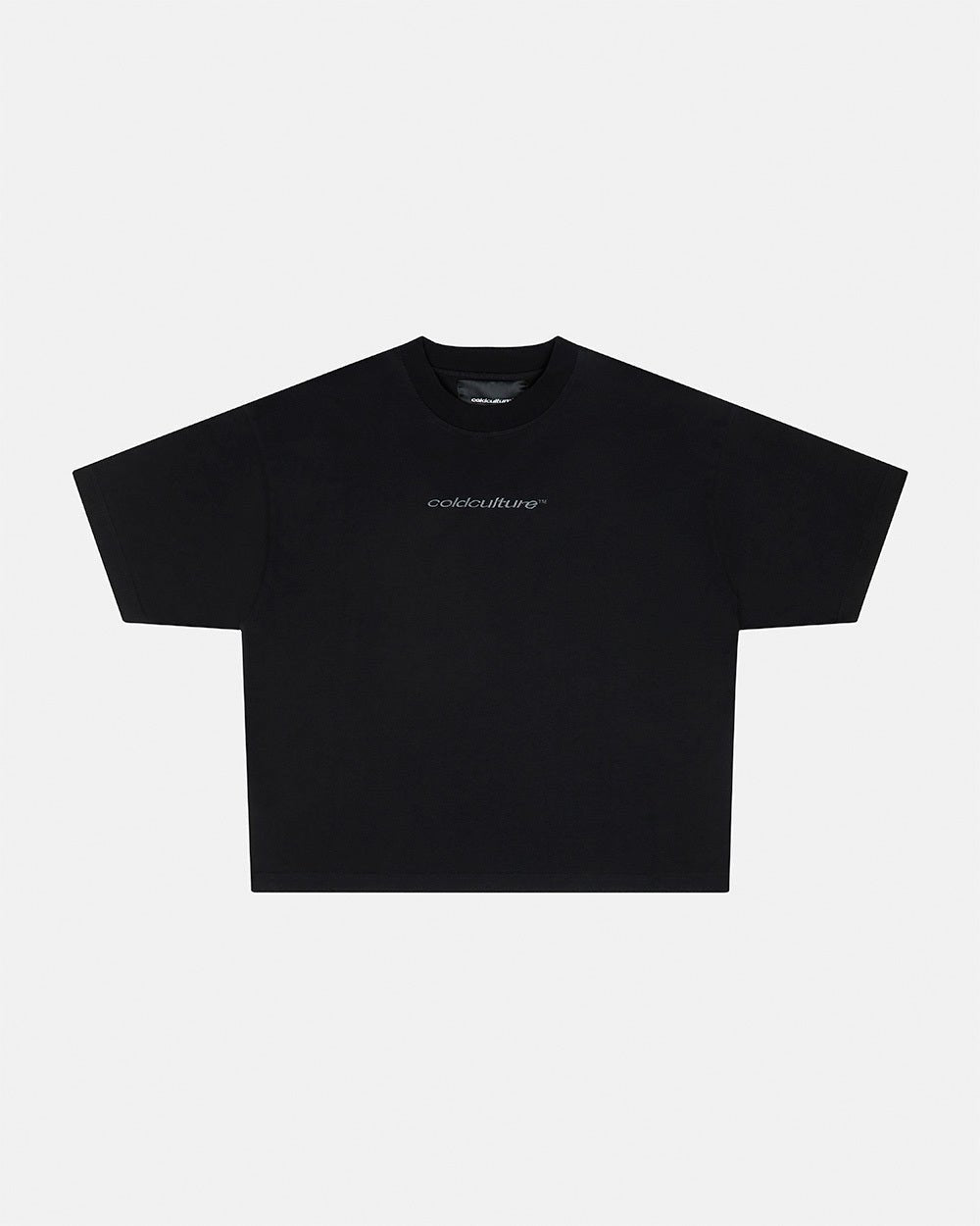 DISTRESS CURVED TEE BLACK