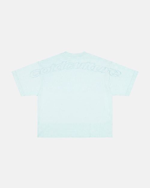 DISTRESS CURVED TEE BLUE