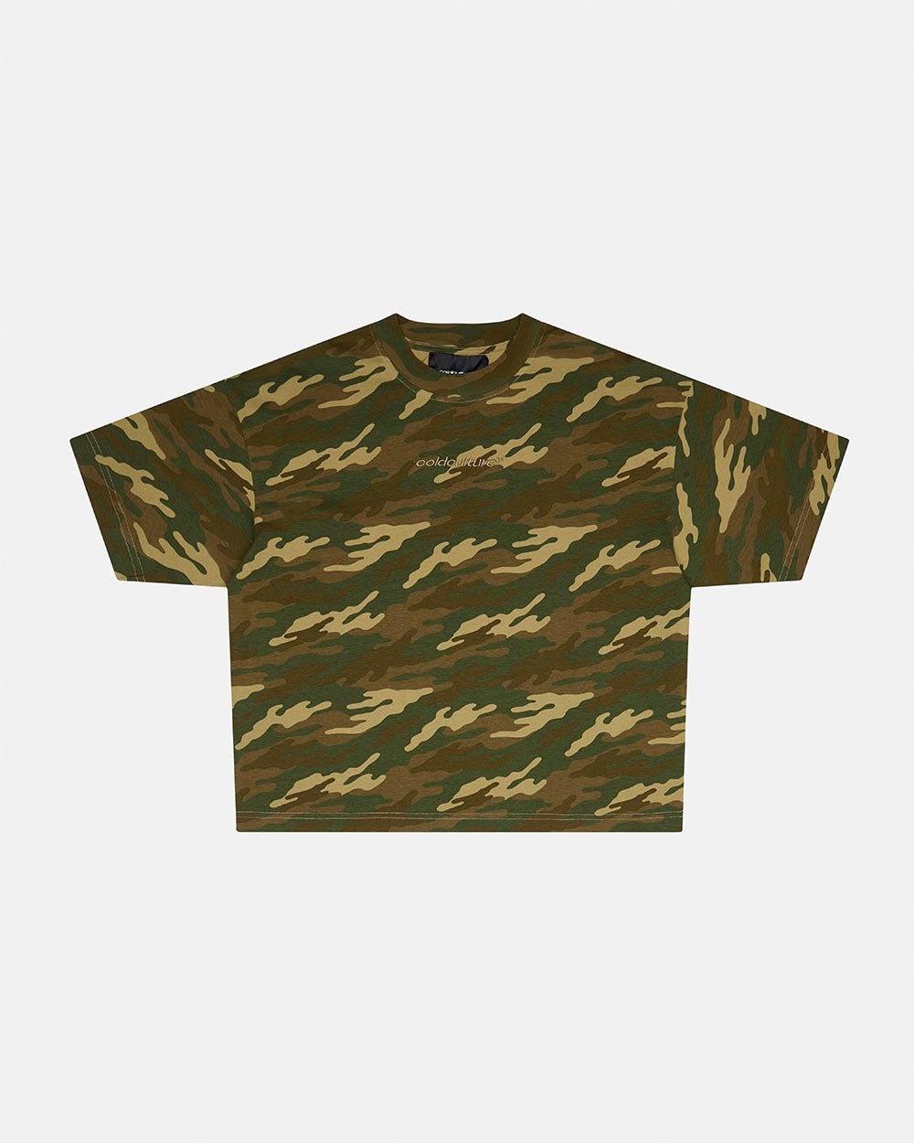 DISTRESS CURVED TEE CAMO