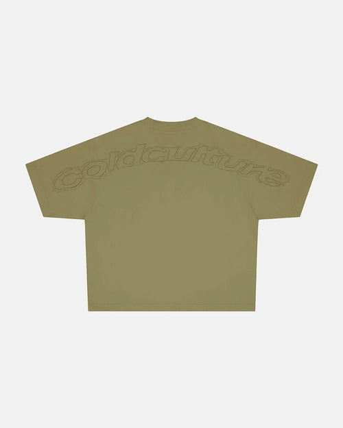 DISTRESS CURVED TEE GREEN