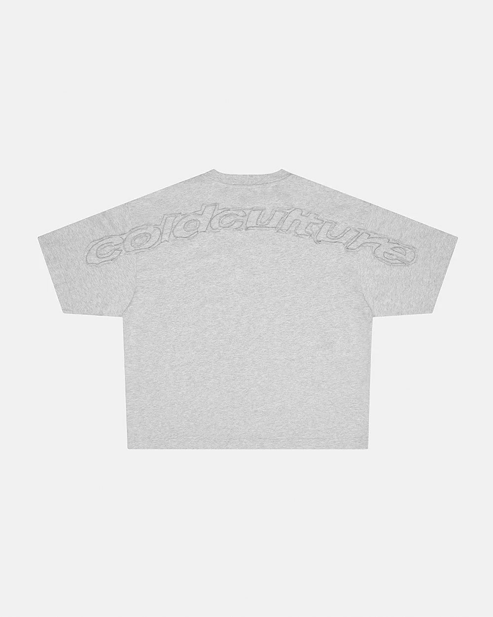DISTRESS CURVED TEE HEATHER GREY