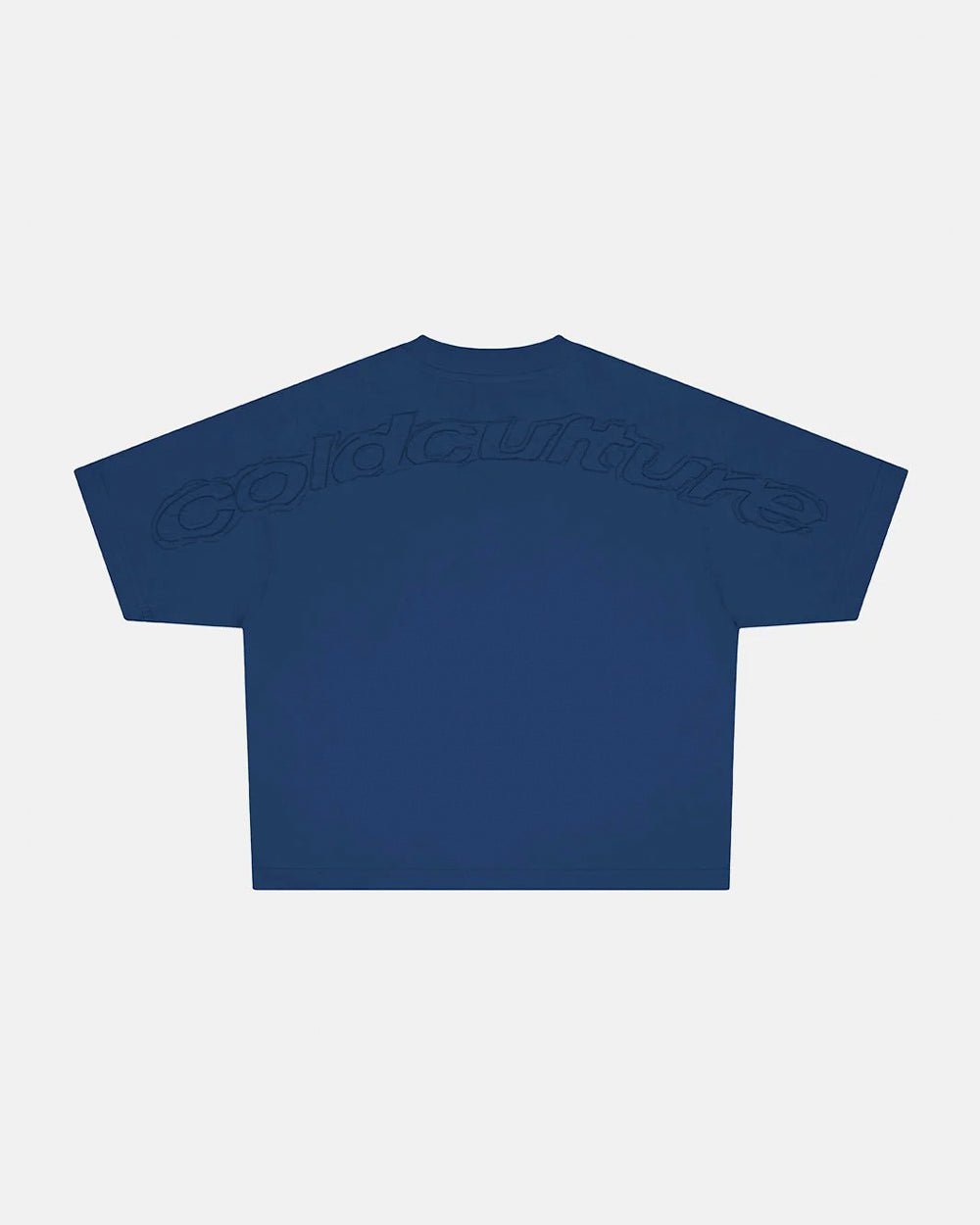 DISTRESS CURVED TEE NAVY