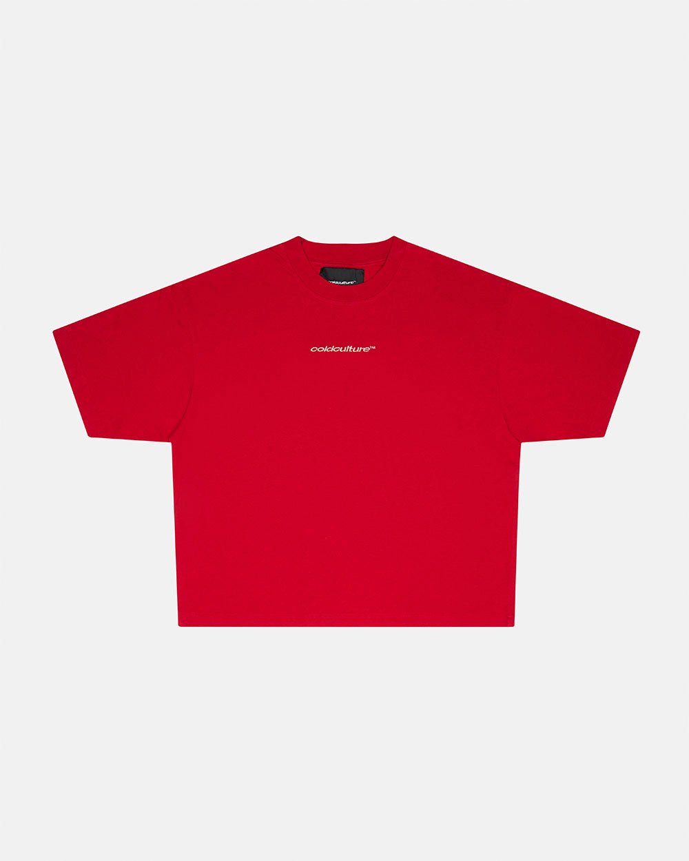 DISTRESS CURVED TEE RED