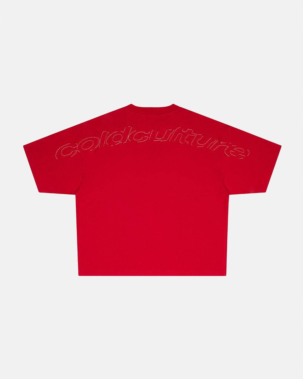 DISTRESS CURVED TEE RED