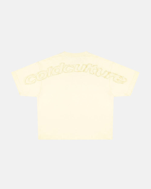DISTRESS CURVED TEE YELLOW