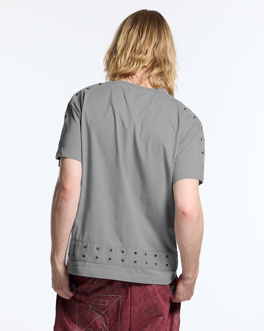 EYELET TEE LIGHT GREY