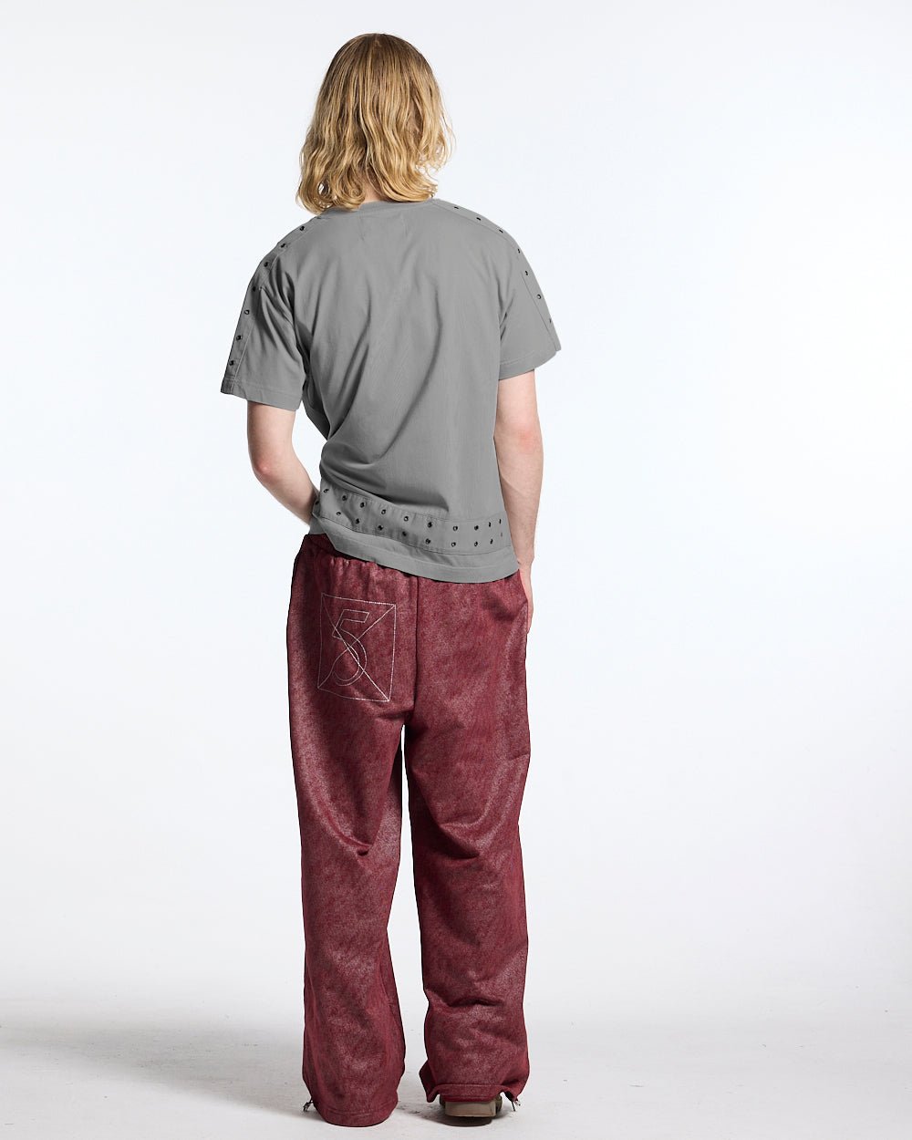 EYELET TEE LIGHT GREY
