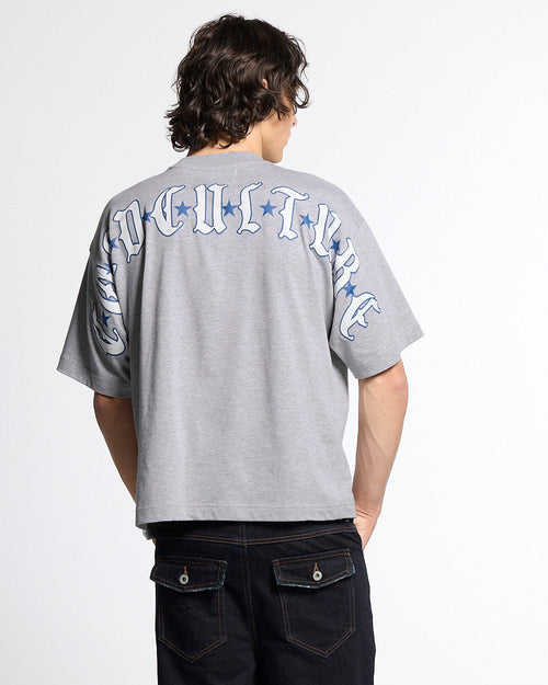 GOTHIC CURVED TEE GREY