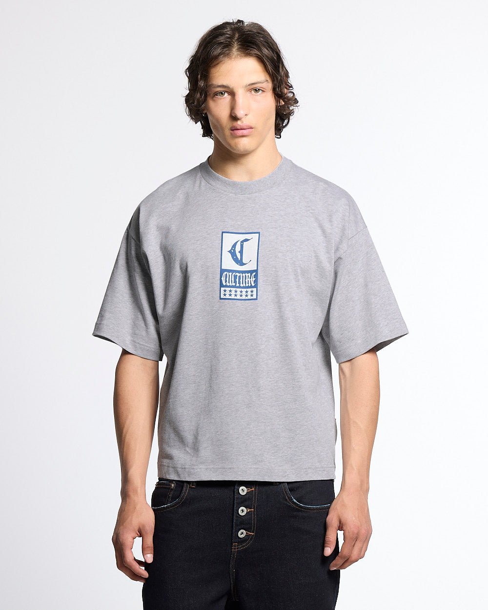 GOTHIC CURVED TEE GREY