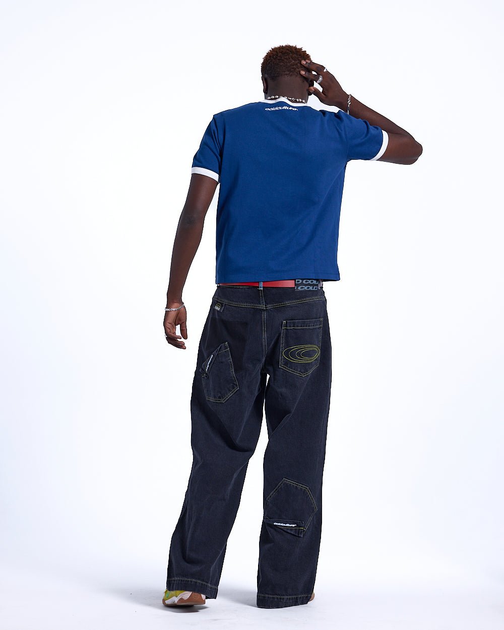 HARPER TEE DARK BLUE AND WHITE