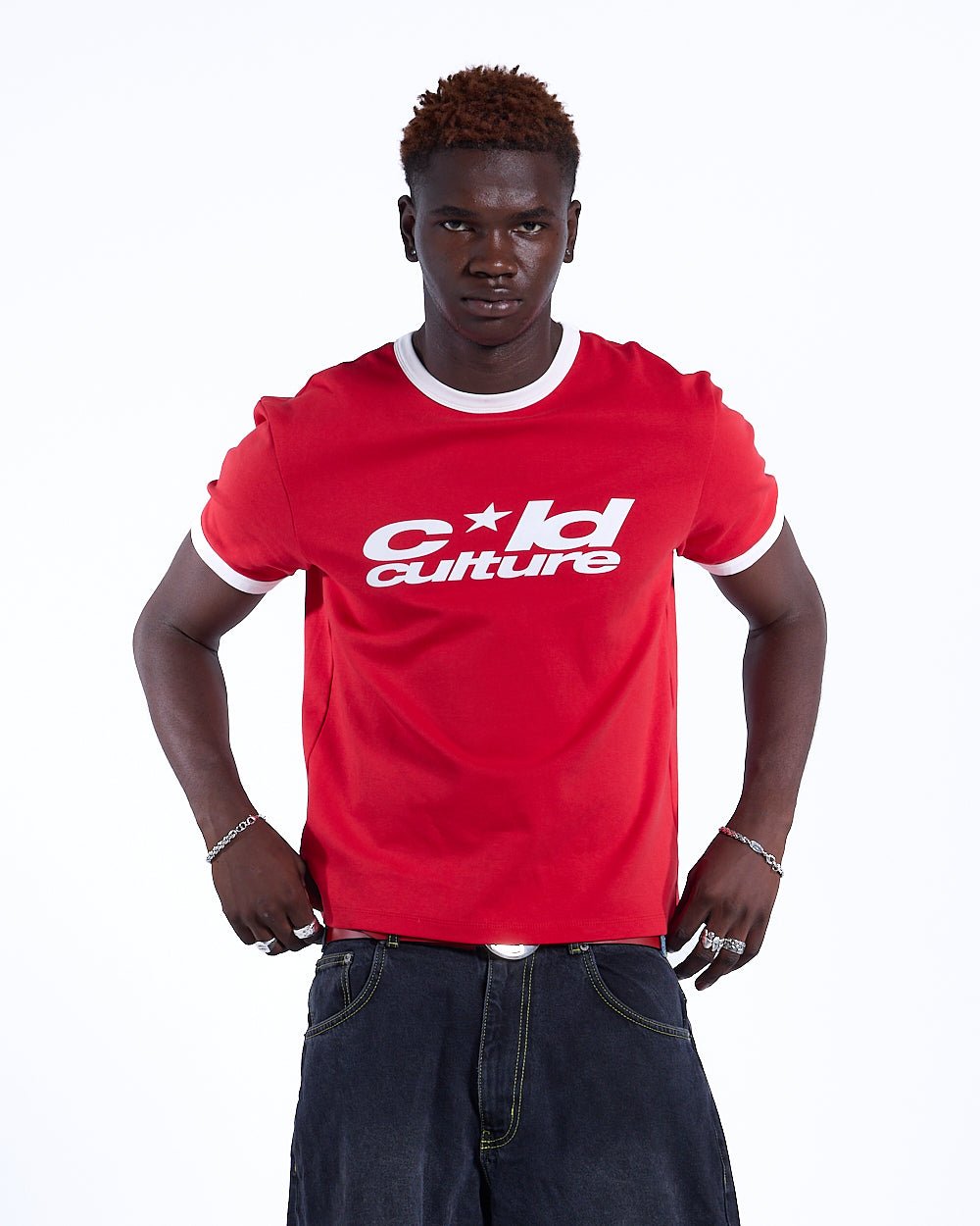 HARPER TEE RED AND WHITE