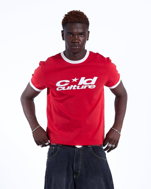 HARPER TEE RED AND WHITE