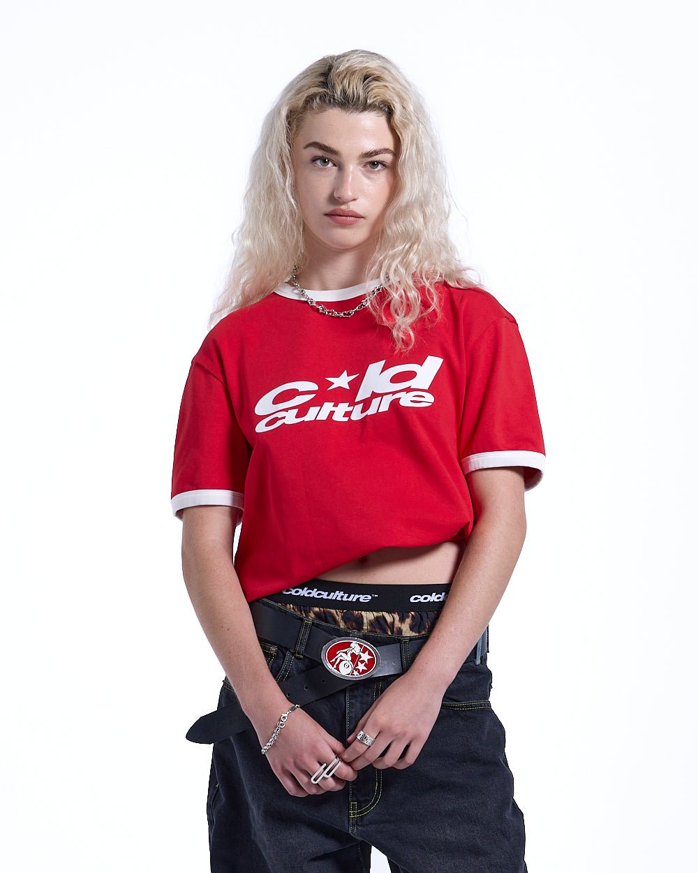 HARPER TEE RED AND WHITE