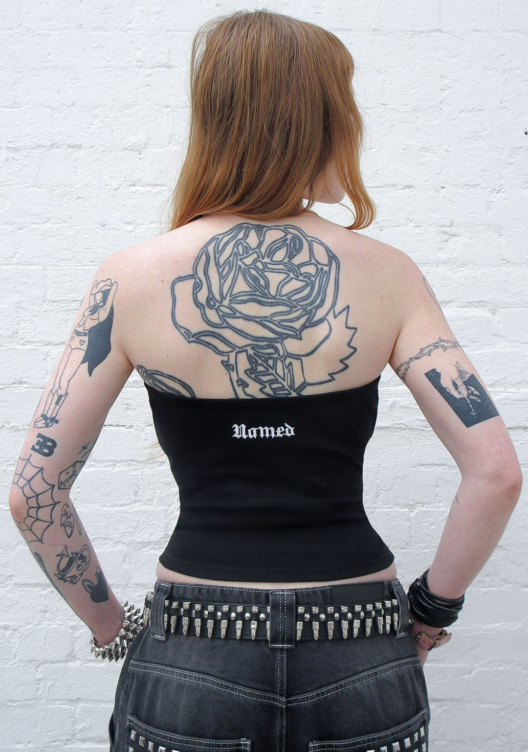 HELL'S FAVORITE RHINESTONE TUBE TOP BLACK