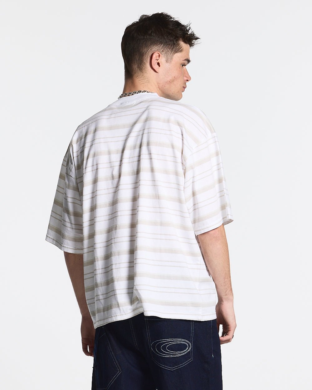INTERNATIONAL STARS TEE GREY STRIPED