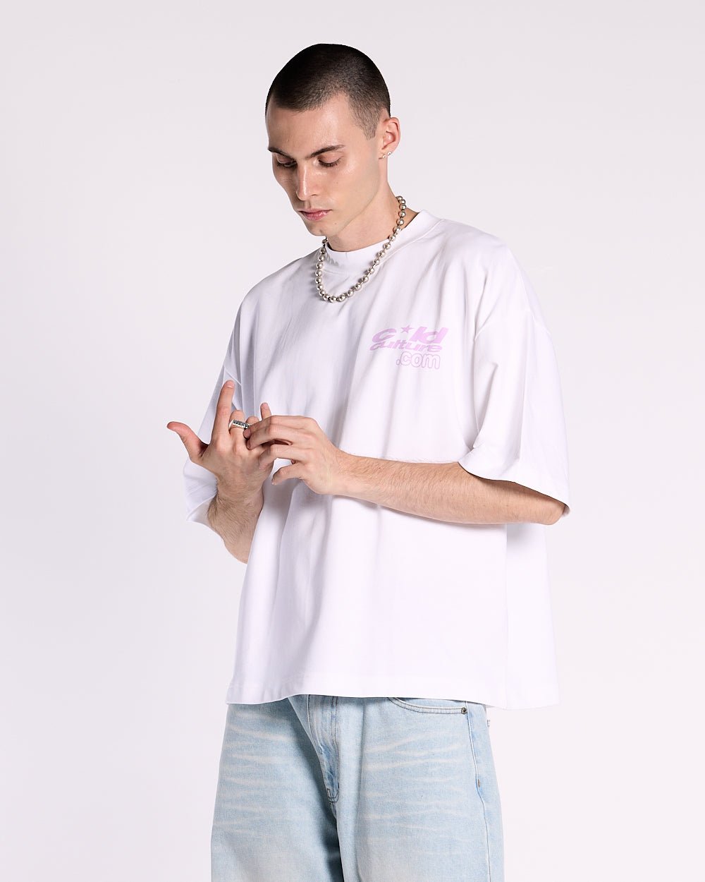 LACE UP TEE WHITE