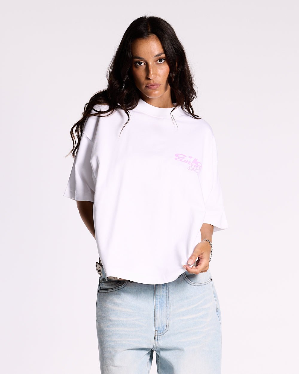 LACE UP TEE WHITE