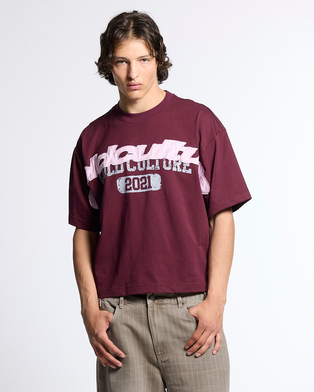 MIX MATCH TEE BURGUNDY