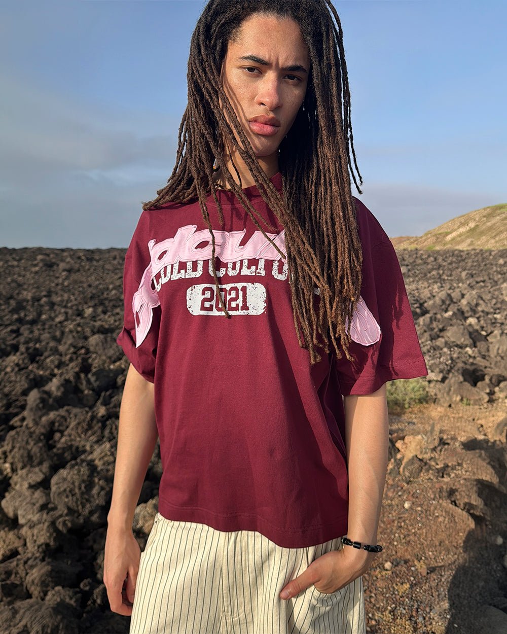 MIX MATCH TEE BURGUNDY