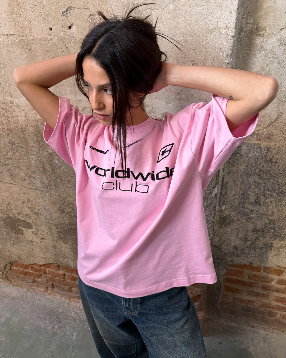 MR WORLDWIDE TEE PINK