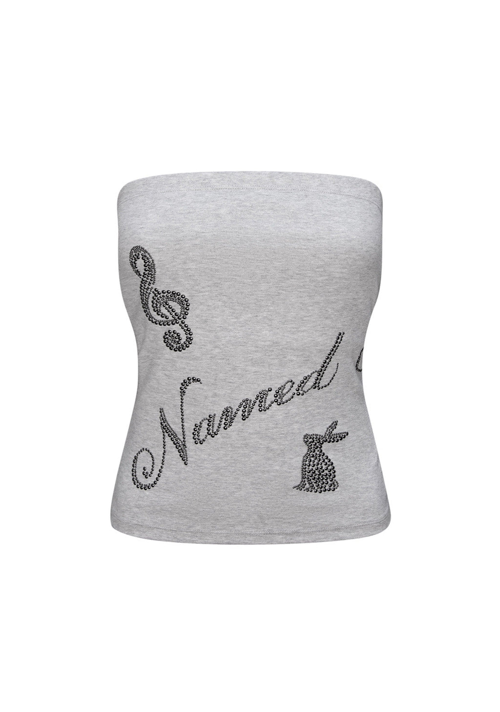 MUSE STUDDED TUBE TOP GREY MARL