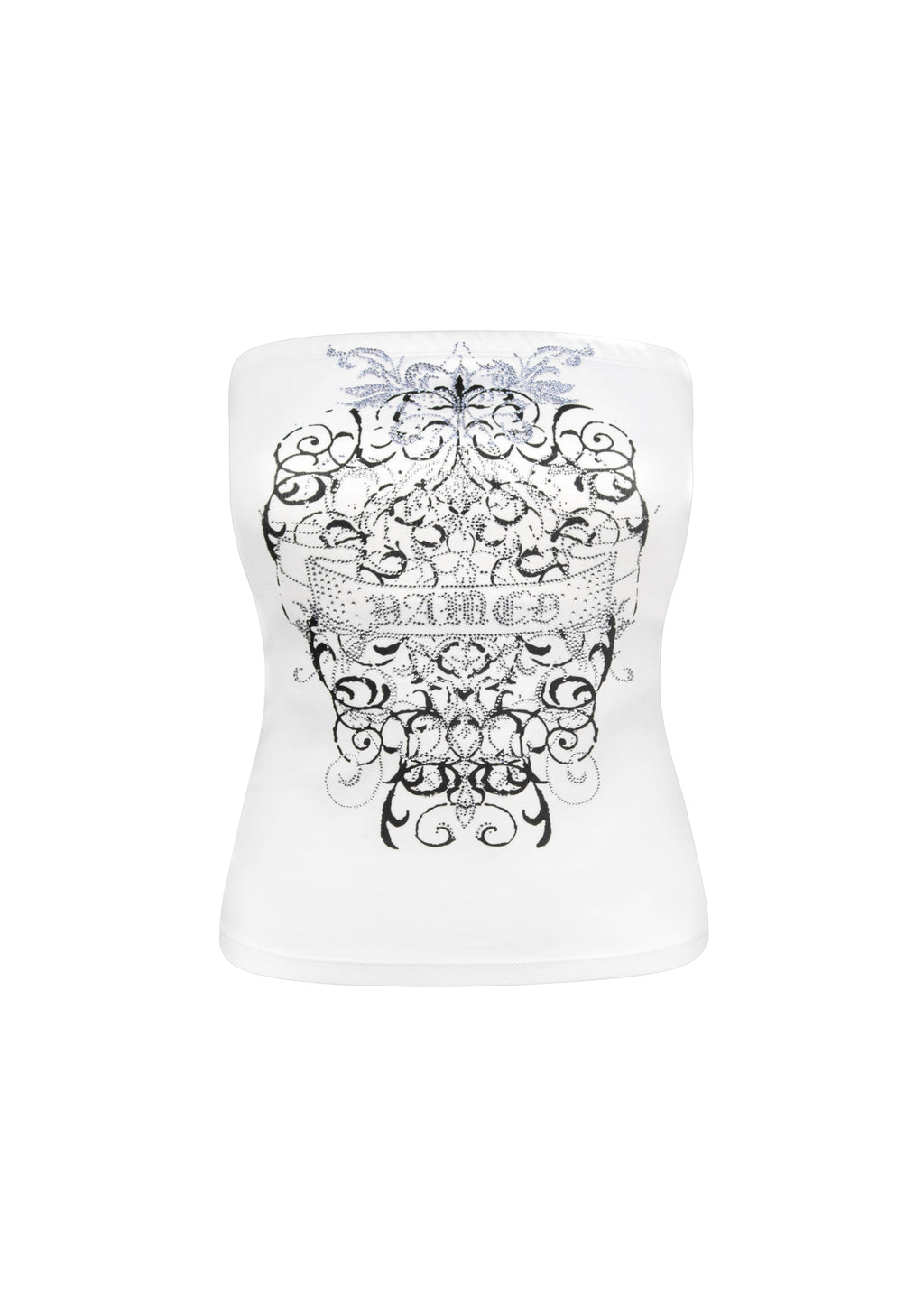 OBSESSION RHINESTONE TUBE TOP WHITE