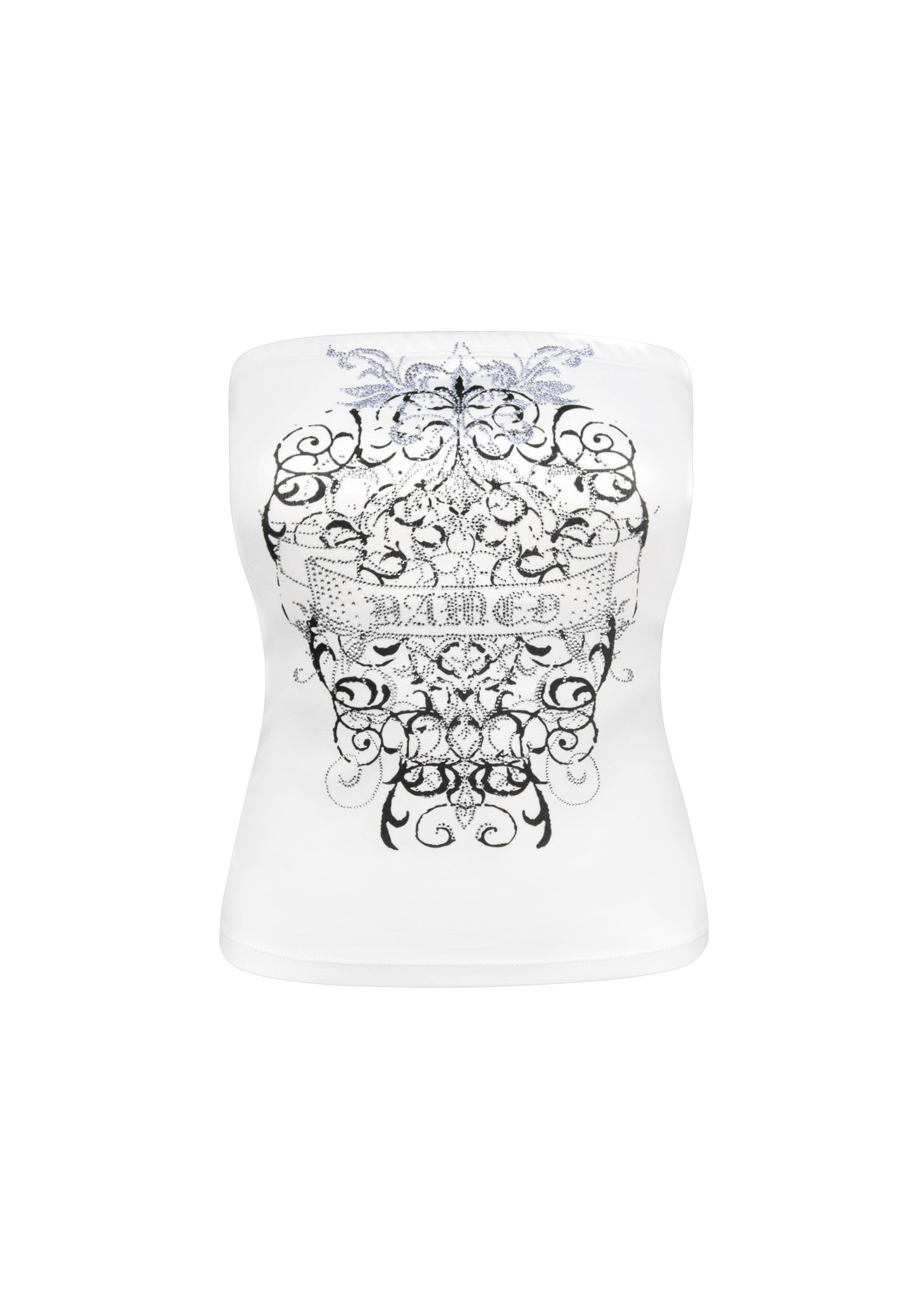 OBSESSION RHINESTONE TUBE TOP WHITE
