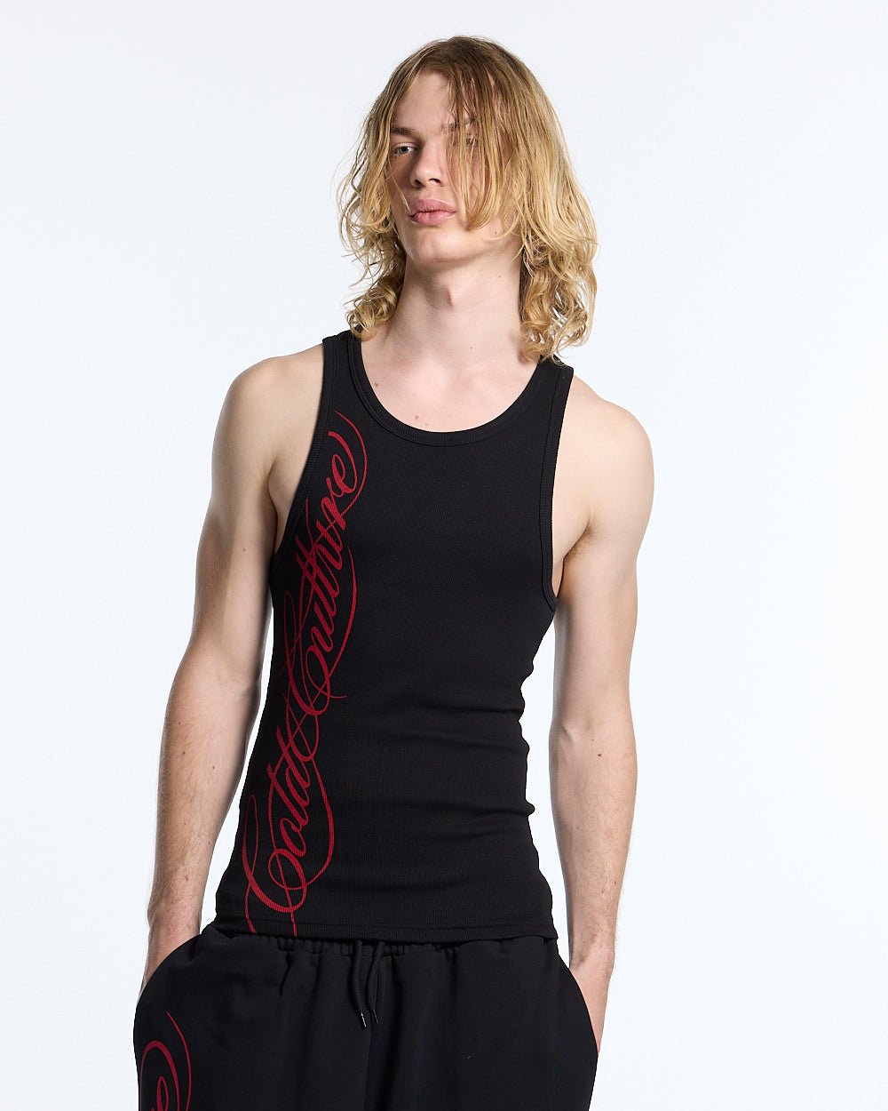 SCRIPT TANK TOP BLACK