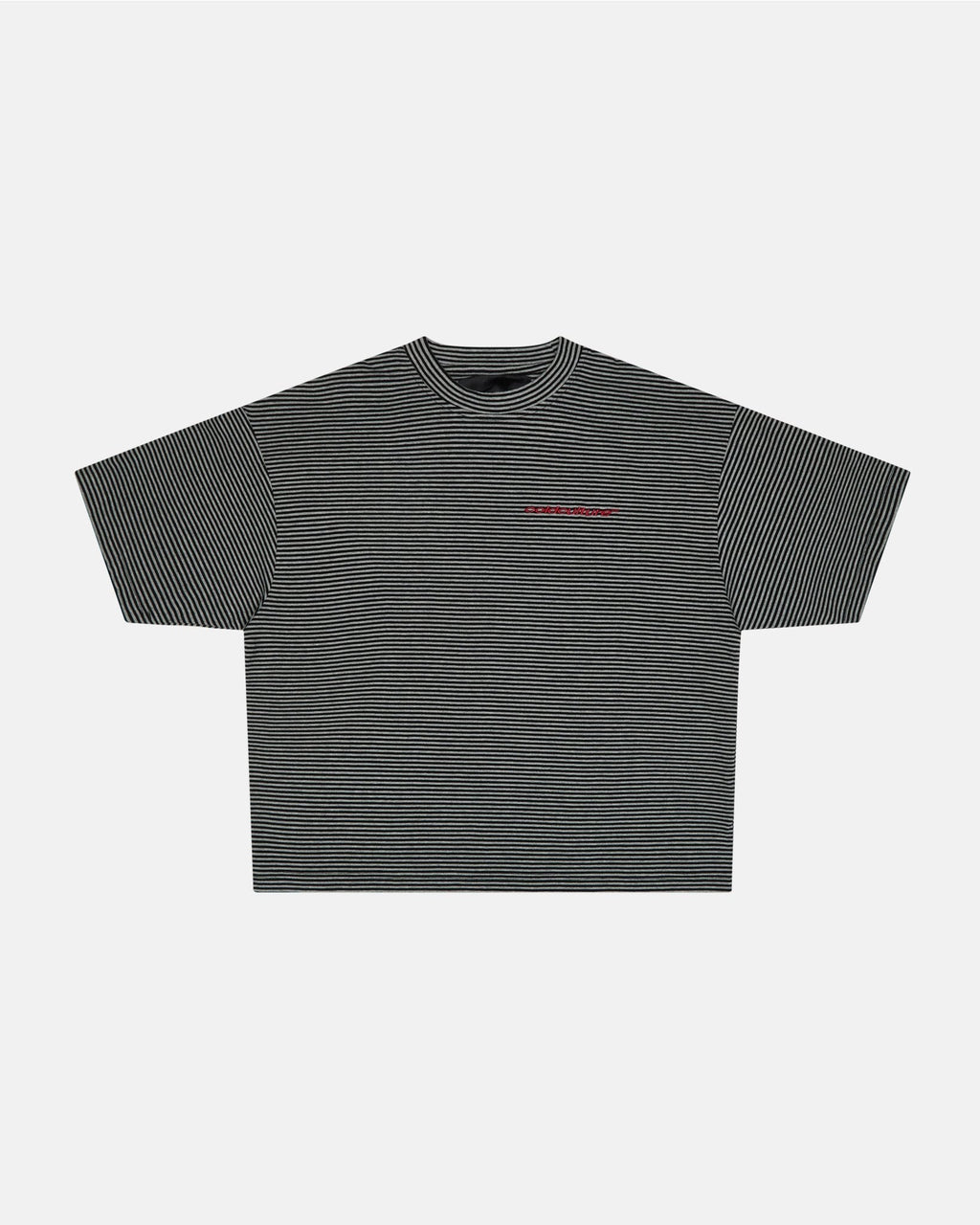 SCRIPTED STRIPES TEE BLACK