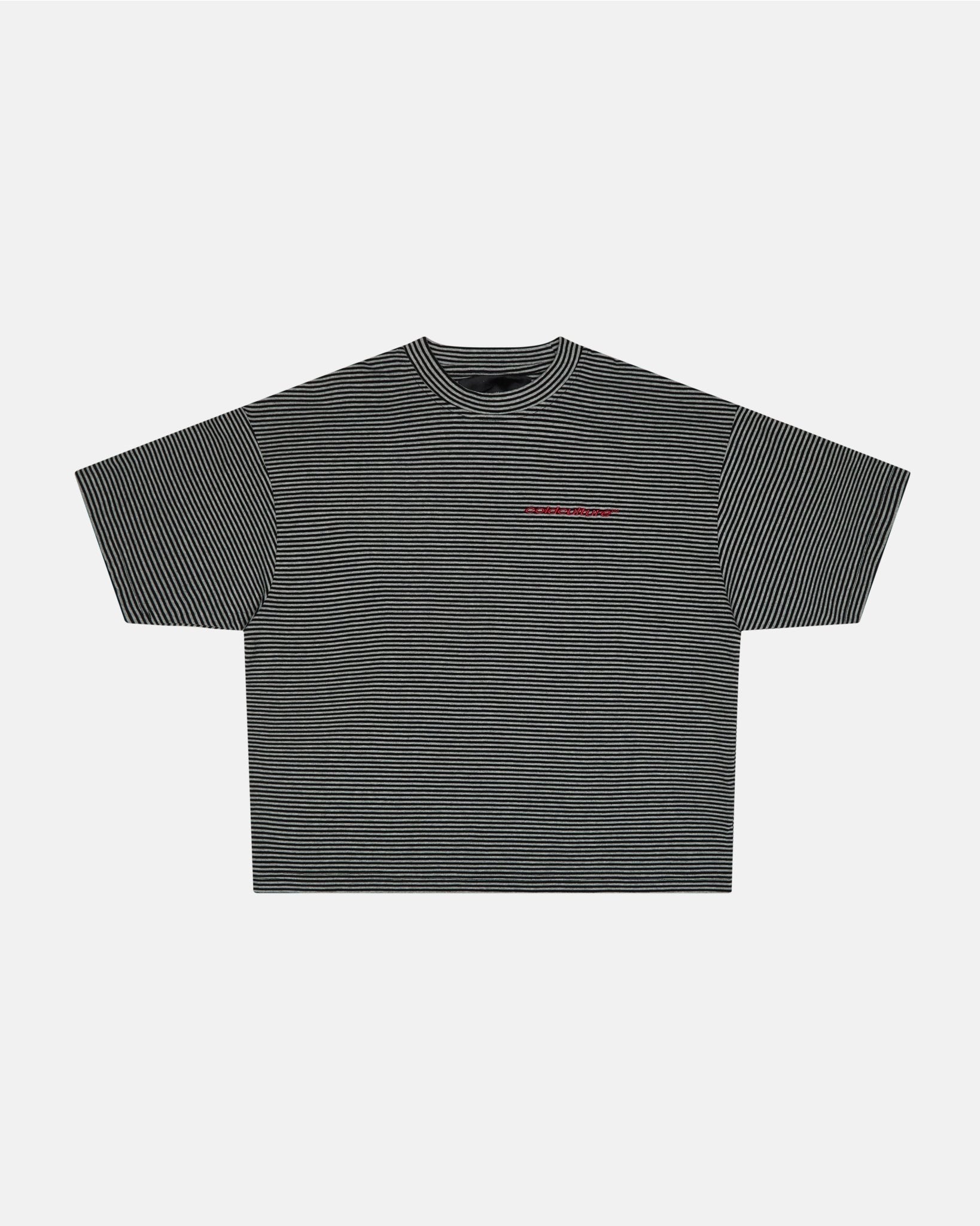 SCRIPTED STRIPES TEE BLACK