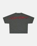 SCRIPTED STRIPES TEE BLACK