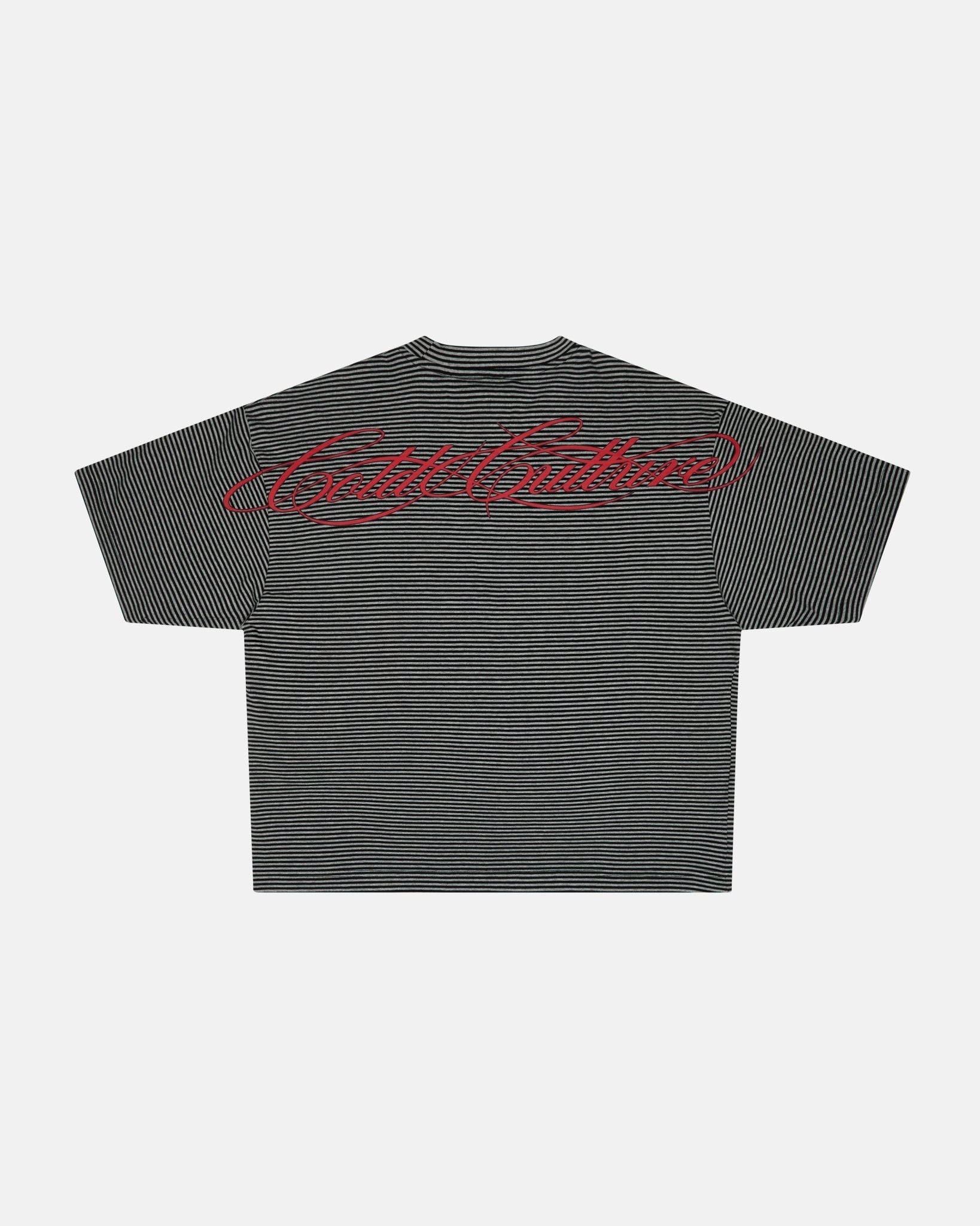 SCRIPTED STRIPES TEE BLACK